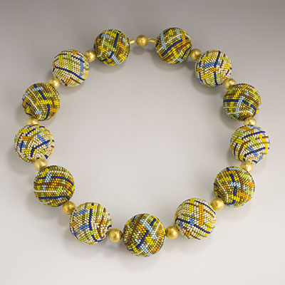 beaded ball bead necklace