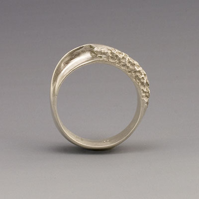 silver breaking wave ring
