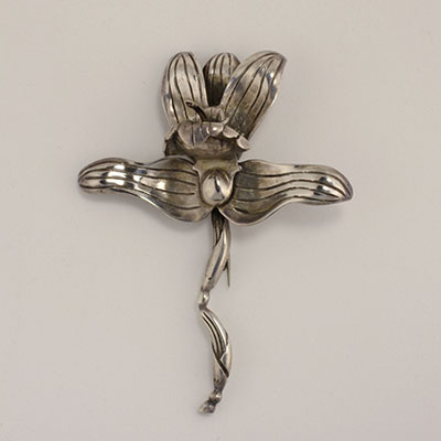 Hector Aguilar Silver Orchid Pin 