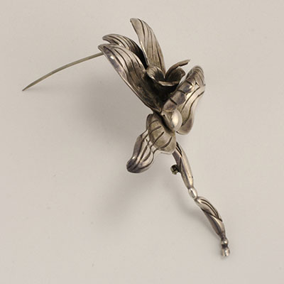 Hector Aguilar Silver Orchid Pin 