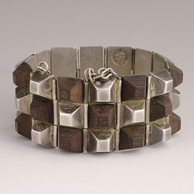 Spratling Silver Rosewood Pyramids Bracelet