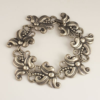 Margot de Taxco Sterling Floral Bracelet