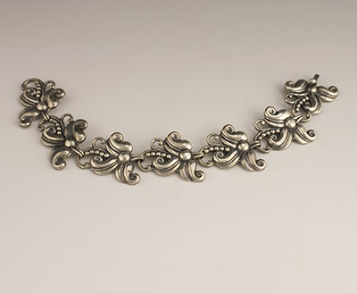 Margot de Taxco Sterling Silver floral bracelet