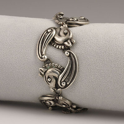 Los Castillo Silver Greek Pegasus bracelet