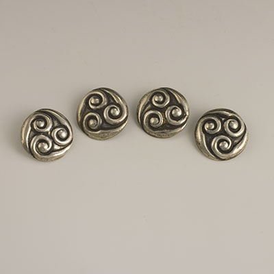 Los Castillo Sterling Silver Swirl buttons