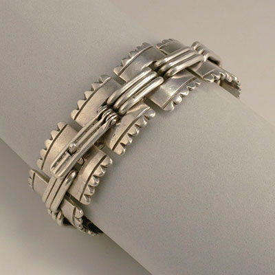 Hector Aguilar sterling silver Ornamental Squares bracelet