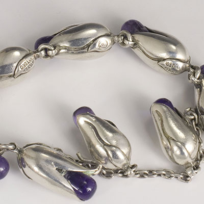 Antonio Pineda corn ear amethyst and silver bracelet