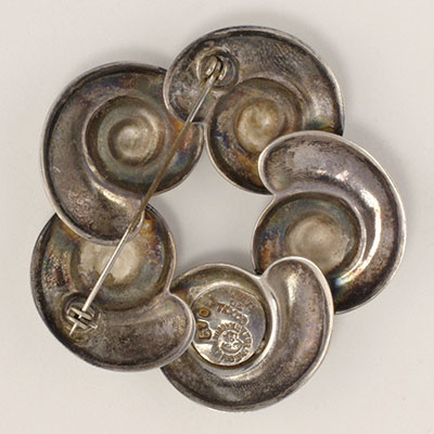 Margot de Taxco Sterling Silver Shells pin