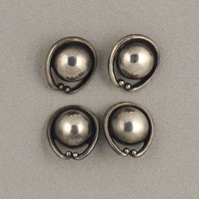 Los Castillo Sterling Silver half dome and vine buttons