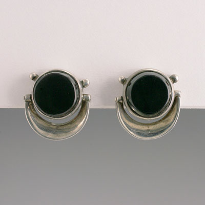 Antonio Pineda silver and onyx earrings
