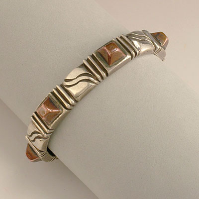 William Spratling Silver and Copper Cuff Bracelet