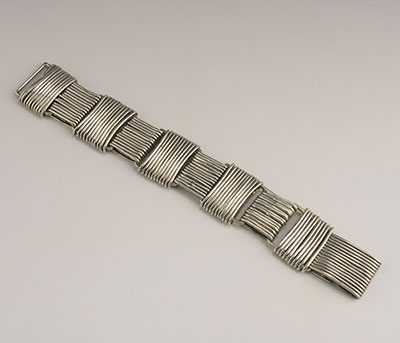 Hector Aguilar paperclip silver bracelet