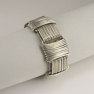 Hector Aguilar sterling silver wire Paperclip bracelet