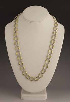 Tane silver and vermeil gold oval link necklace
